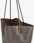 AKIMBO TOTE NORTH SOUTH WAXED GREY