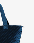 AERIN VELVET QUILTED TOTE TEAL