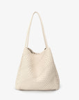 HOLLACE NORTH SOUTH TOTE WOVEN CREAM