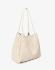 HOLLACE NORTH SOUTH TOTE WOVEN CREAM