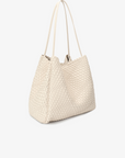 HOLLACE NORTH SOUTH TOTE WOVEN CREAM