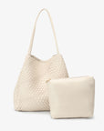 HOLLACE NORTH SOUTH TOTE WOVEN CREAM