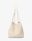 HOLLACE NORTH SOUTH TOTE WOVEN CREAM