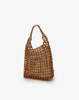 ATALIE BEADED SHOULDER BAG BROWN