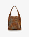 ATALIE BEADED SHOULDER BAG BROWN