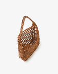 ATALIE BEADED SHOULDER BAG BROWN