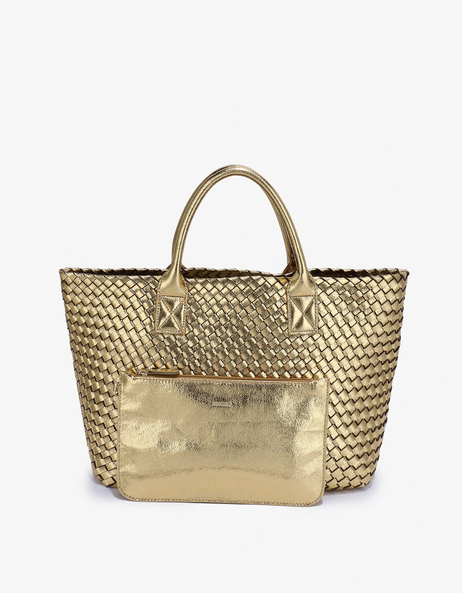 BELLO WOVEN TOTE HI SHINE GOLD