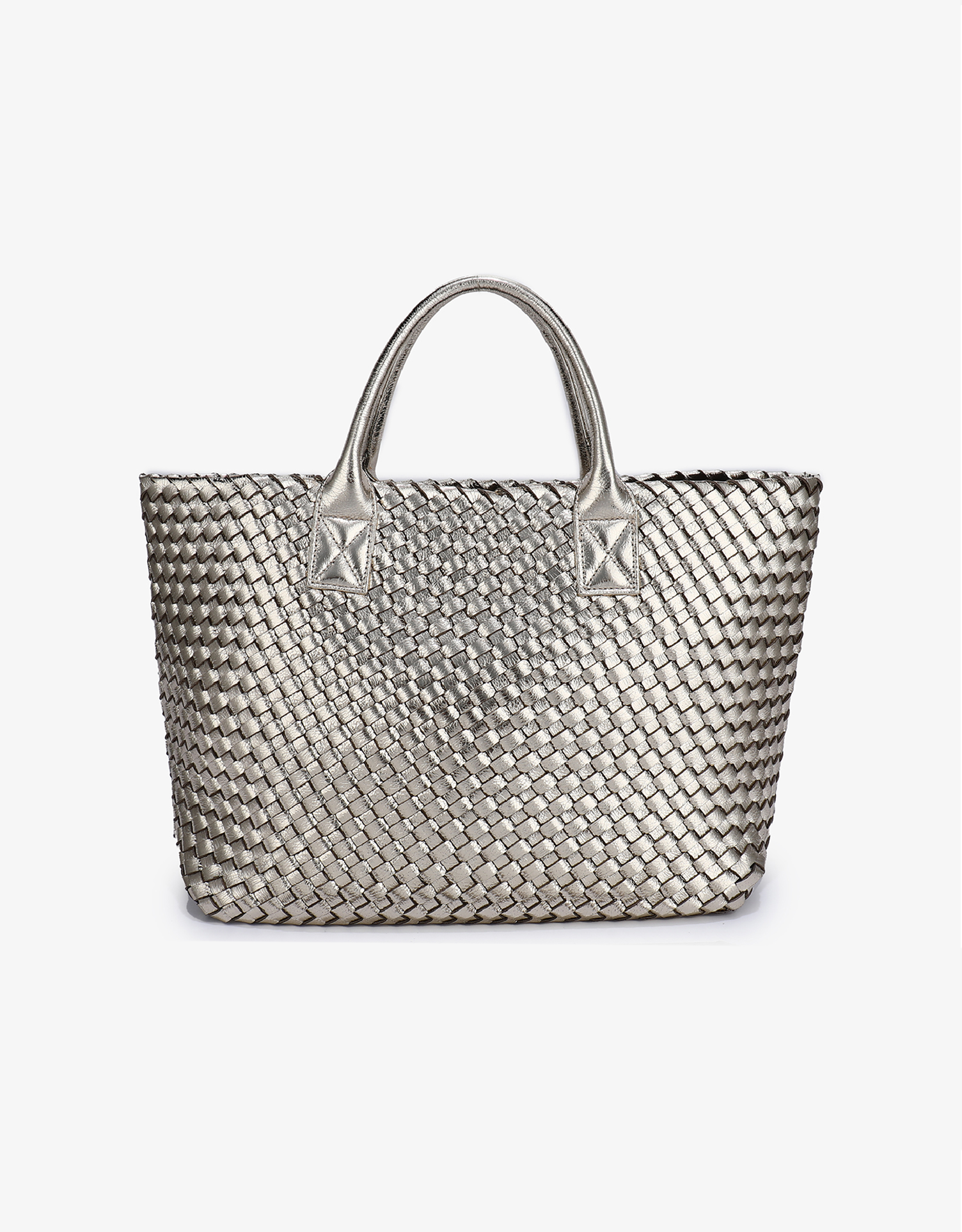 BELLO WOVEN TOTE HI SHINE PLATINUM