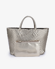 BELLO WOVEN TOTE HI SHINE PLATINUM