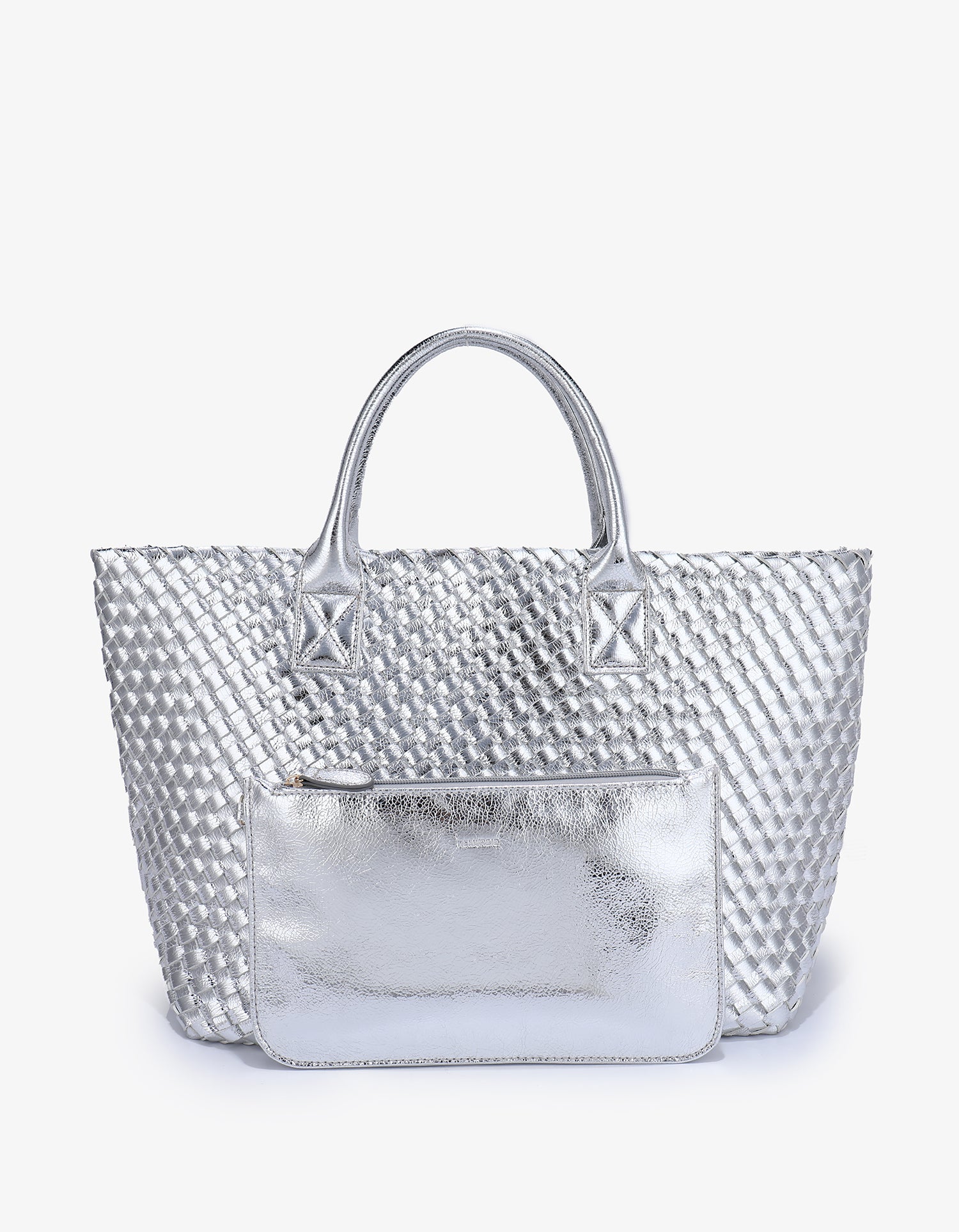 BELLO WOVEN TOTE HI SHINE SILVER