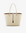 Reversible cream and taupe colored tote bag with a sleek design and a removable security pouch.