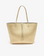Reversible metallic gold vegan leather tote bag by Remi and Reid