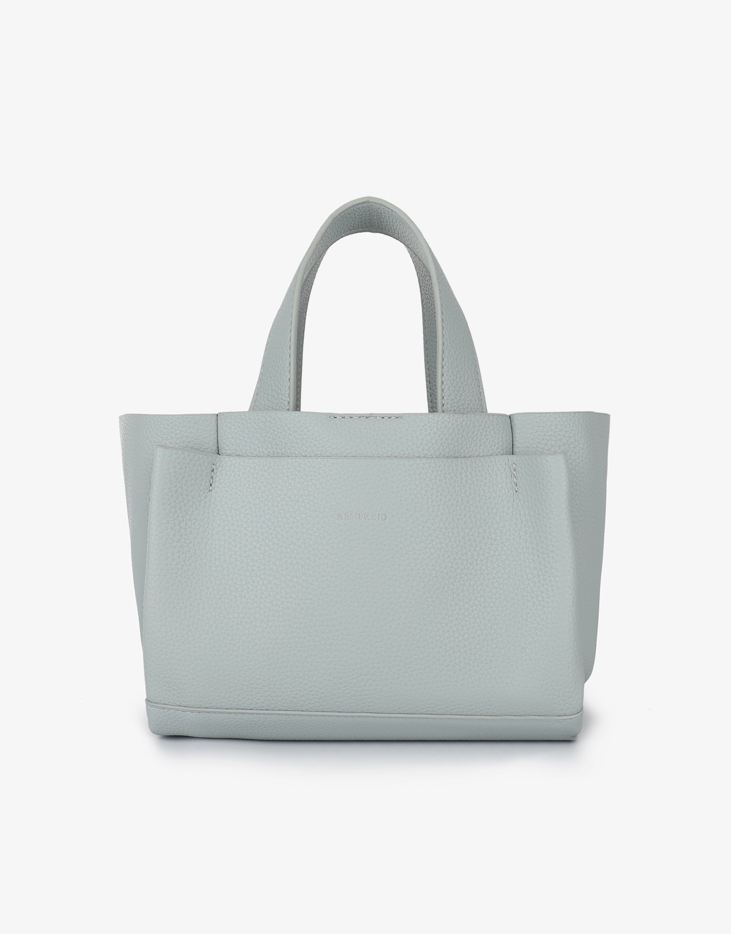 Light blue tote bag with front pocket_Remi and Reid