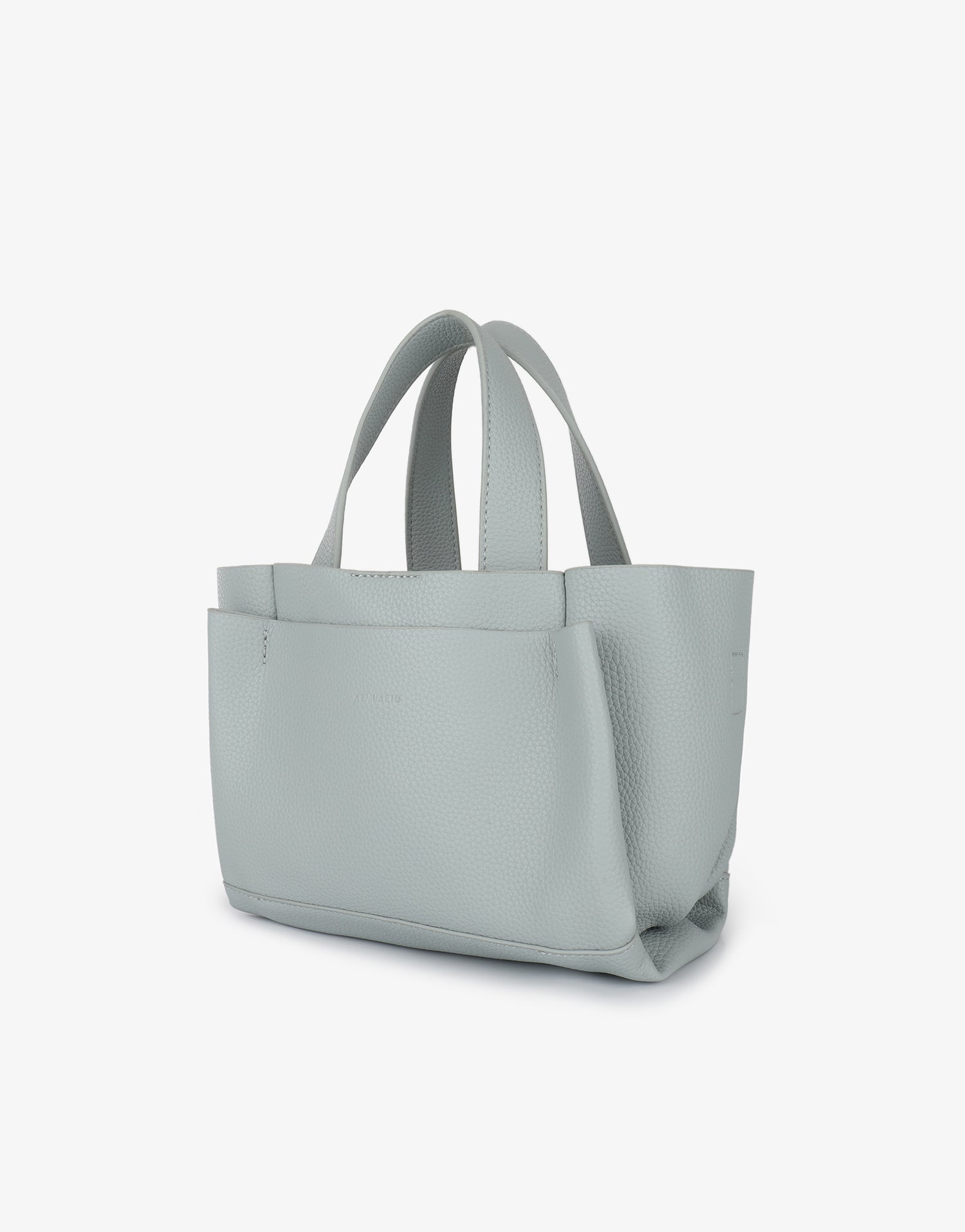 Light blue tote bag with front pocket_Remi and Reid