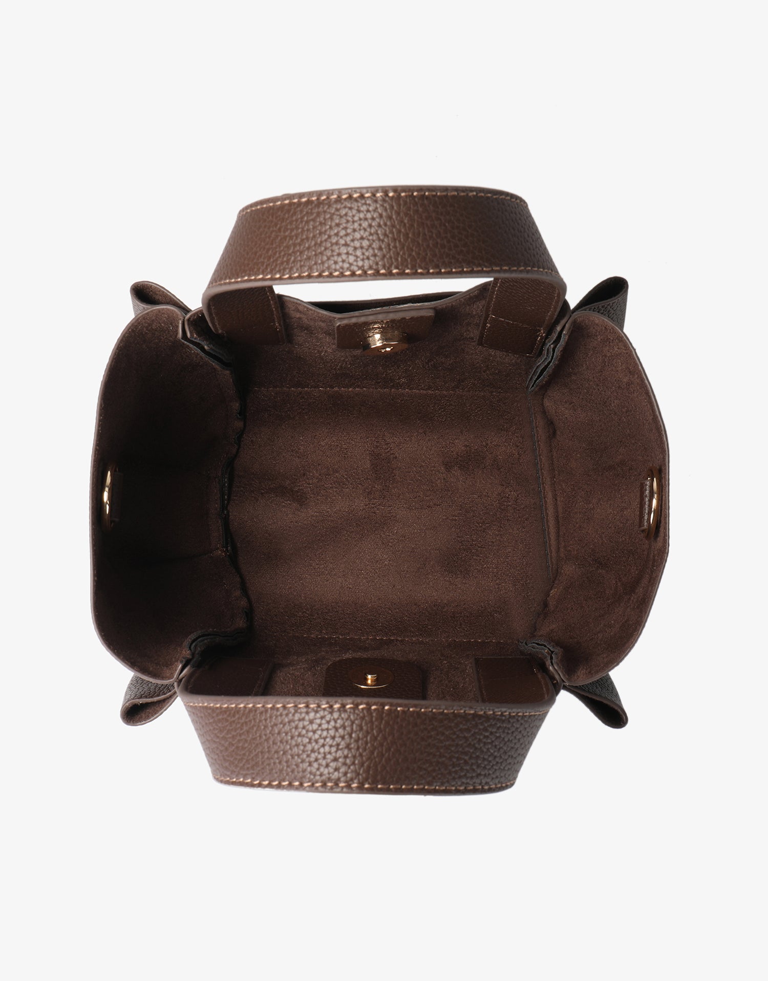 Interior detail of the mini tote with metal clasps_Remi and Reid