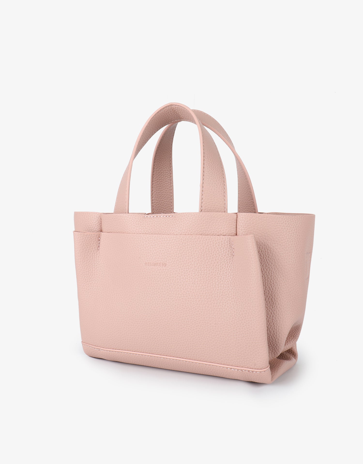 Pink mini tote bag with front pocket_Remi and Reid