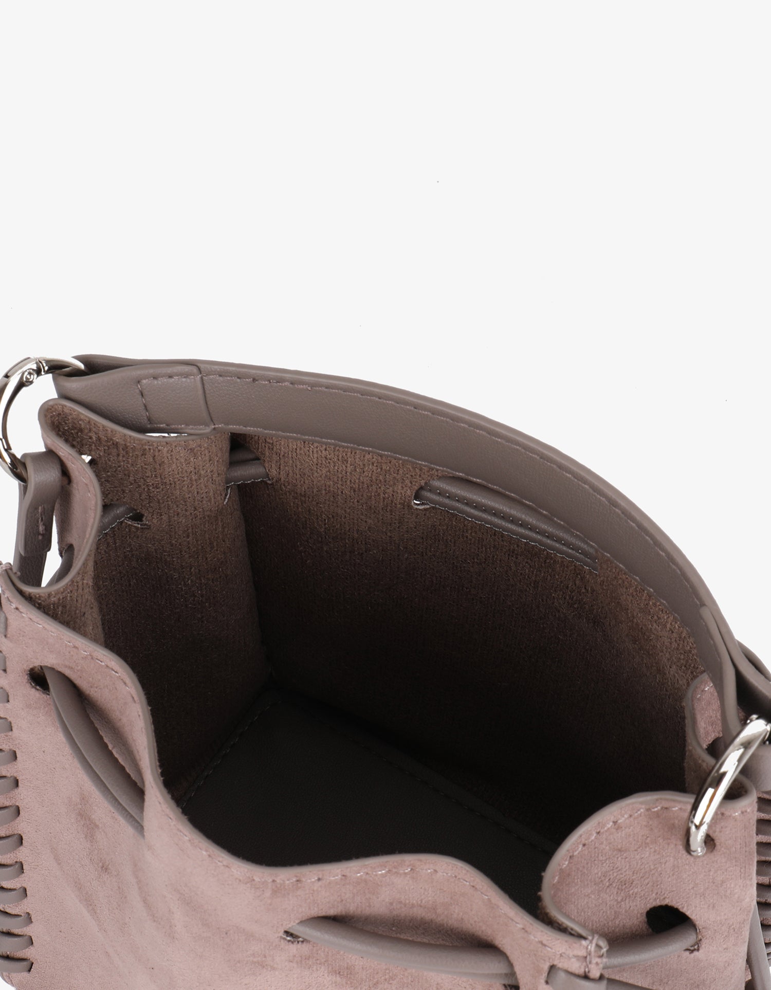 FALLON MINI FAUX SUEDE TAUPE