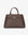 Brown handbag with a strap and buckle_Remi and Reid