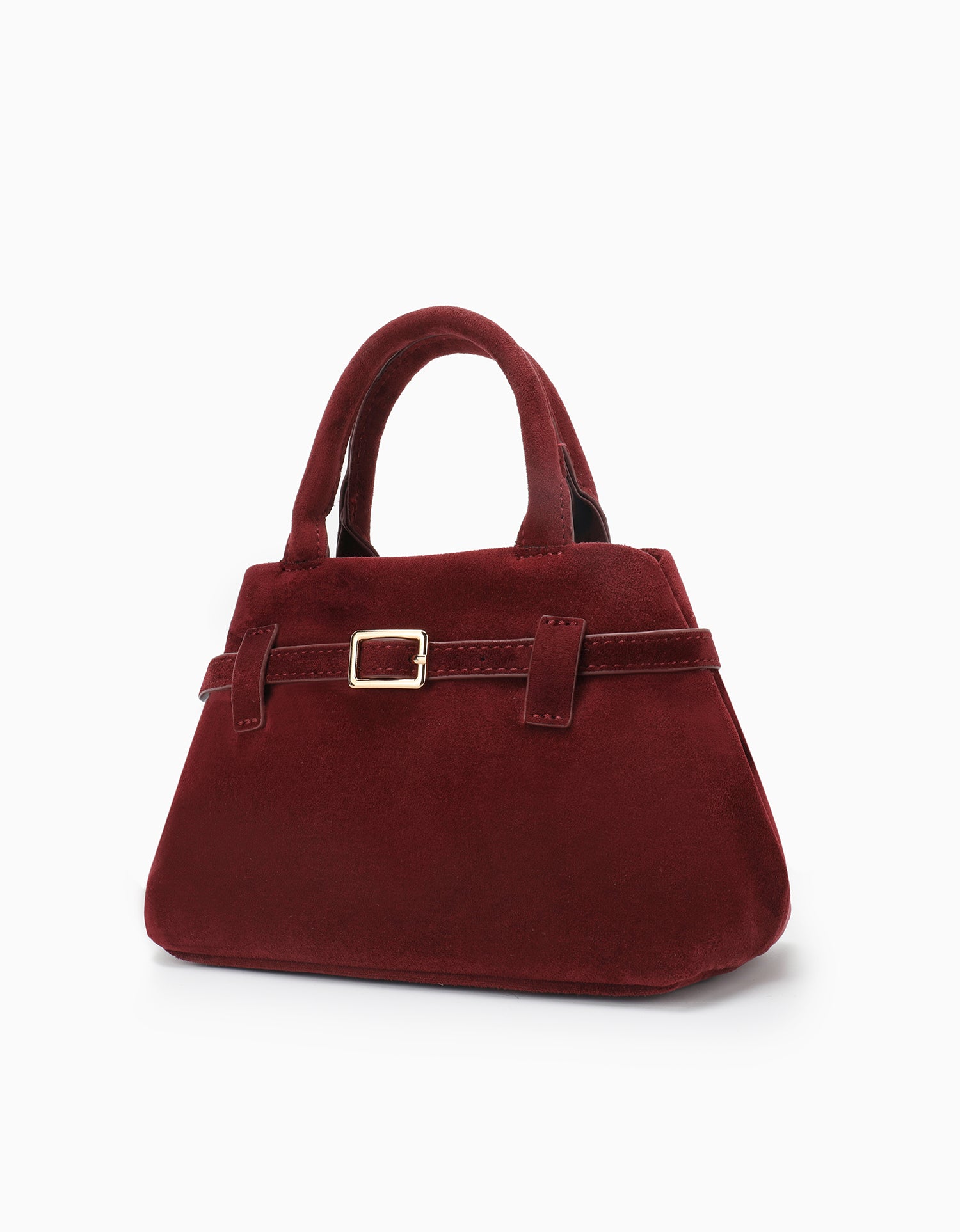 Red handbag with a gold buckle_Remi and Reid