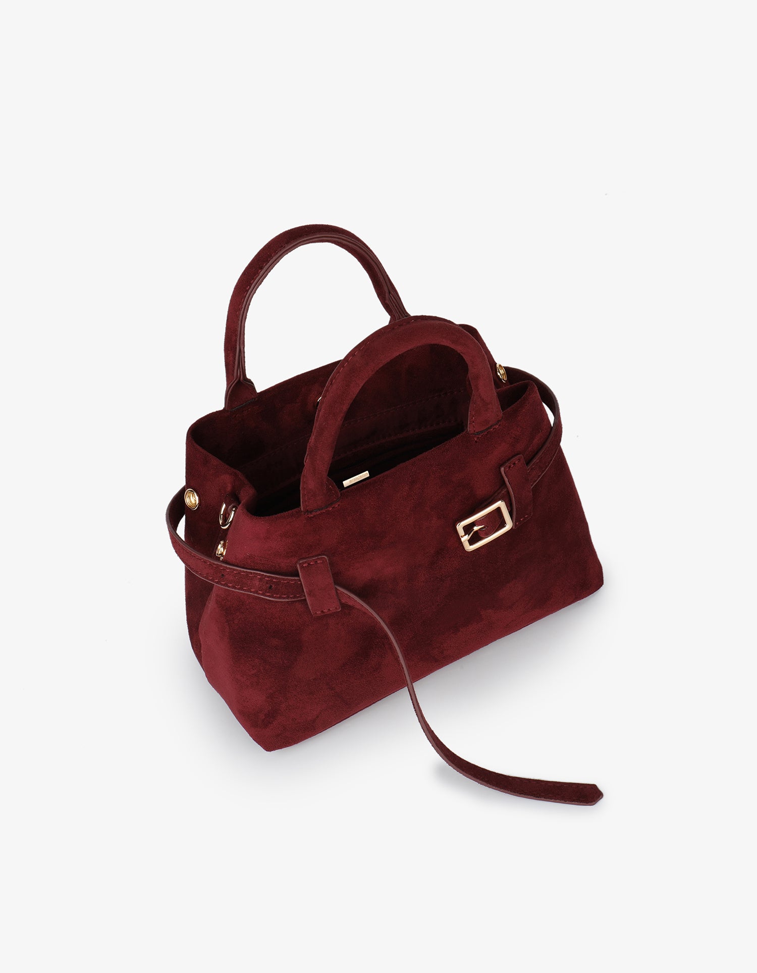 Red handbag with gold buckle_Remi and Reid