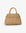 Light tan beige handbag with a gold buckle on a strapped_Remi and Reid