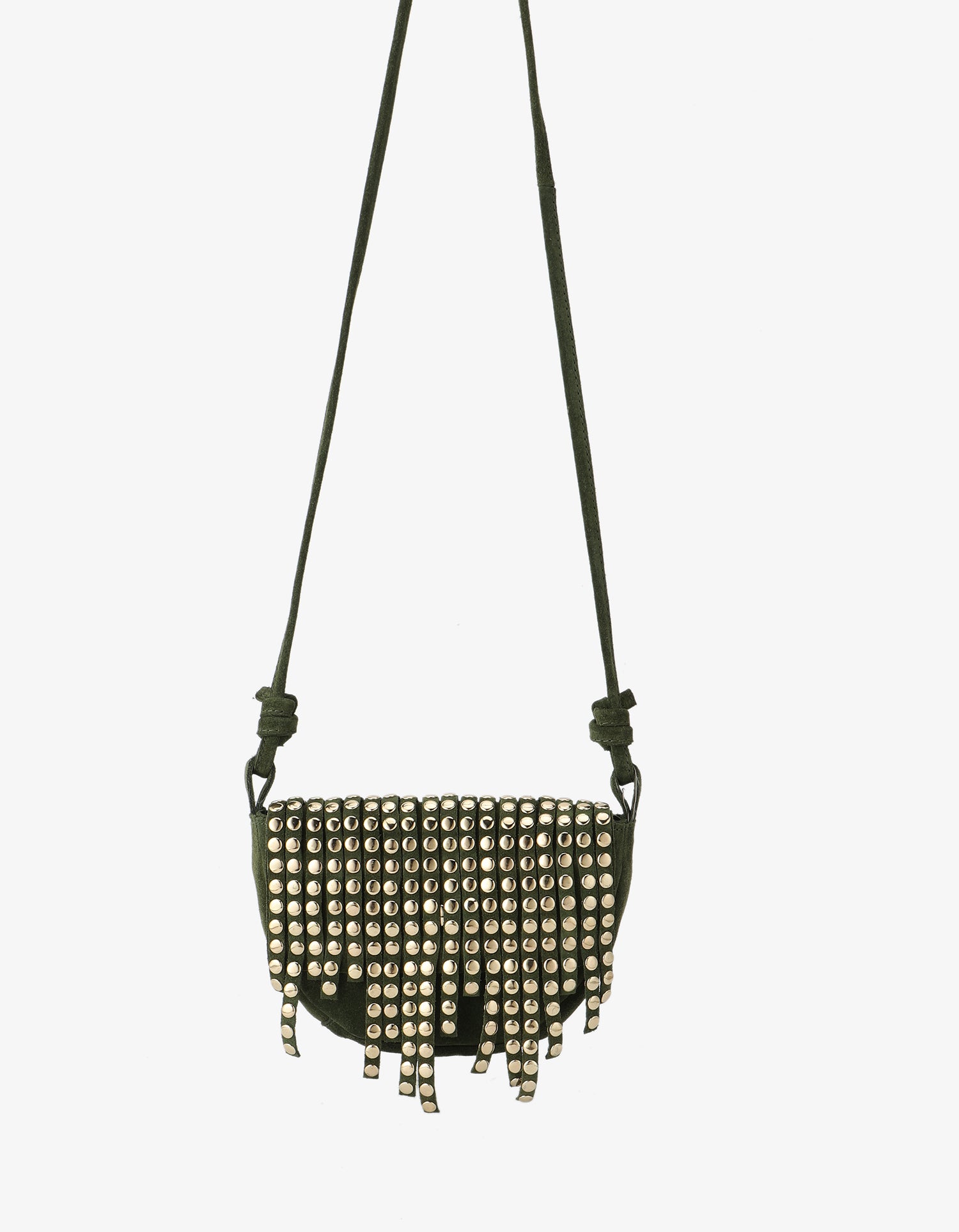GUILHERME STUDDED FRINGE SMALL OLIVE