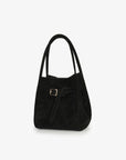 HOLLACE MINI TOTE FAUX SUEDE BUCKLE BLACK