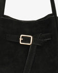 HOLLACE MINI TOTE FAUX SUEDE BUCKLE BLACK