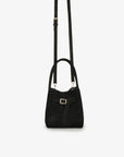 HOLLACE MINI TOTE FAUX SUEDE BUCKLE BLACK