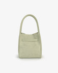 HOLLACE MINI TOTE FAUX SUEDE BUCKLE CELADON