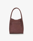 HOLLACE MINI TOTE FAUX SUEDE BUCKLE CHOCOLATE