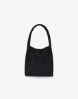 HOLLACE MINI TOTE FAUX SUEDE CROC BUCKLE BLACK