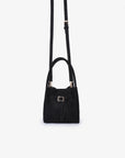HOLLACE MINI TOTE FAUX SUEDE CROC BUCKLE BLACK