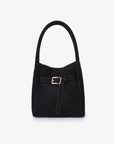 HOLLACE MINI TOTE FAUX SUEDE CROC BUCKLE BLACK