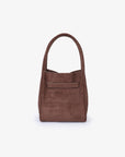 HOLLACE MINI TOTE FAUX SUEDE CROC BUCKLE CHOCOLATE