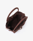 HOLLACE MINI TOTE FAUX SUEDE CROC BUCKLE CHOCOLATE
