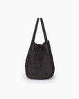 HOLLACE MINI  TOTE STUDDED FAUX SUEDE CHARCOAL