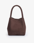 HOLLACE MINI  TOTE STUDDED FAUX SUEDE CHOCOLATE