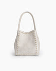 HOLLACE MINI  TOTE STUDDED FAUX SUEDE CREAM