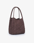 HOLLACE MINI TOTE WOVEN FAUX SUEDE CHOCOLATE