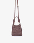 HOLLACE MINI TOTE WOVEN FAUX SUEDE CHOCOLATE