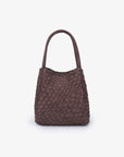 HOLLACE MINI TOTE WOVEN FAUX SUEDE CHOCOLATE
