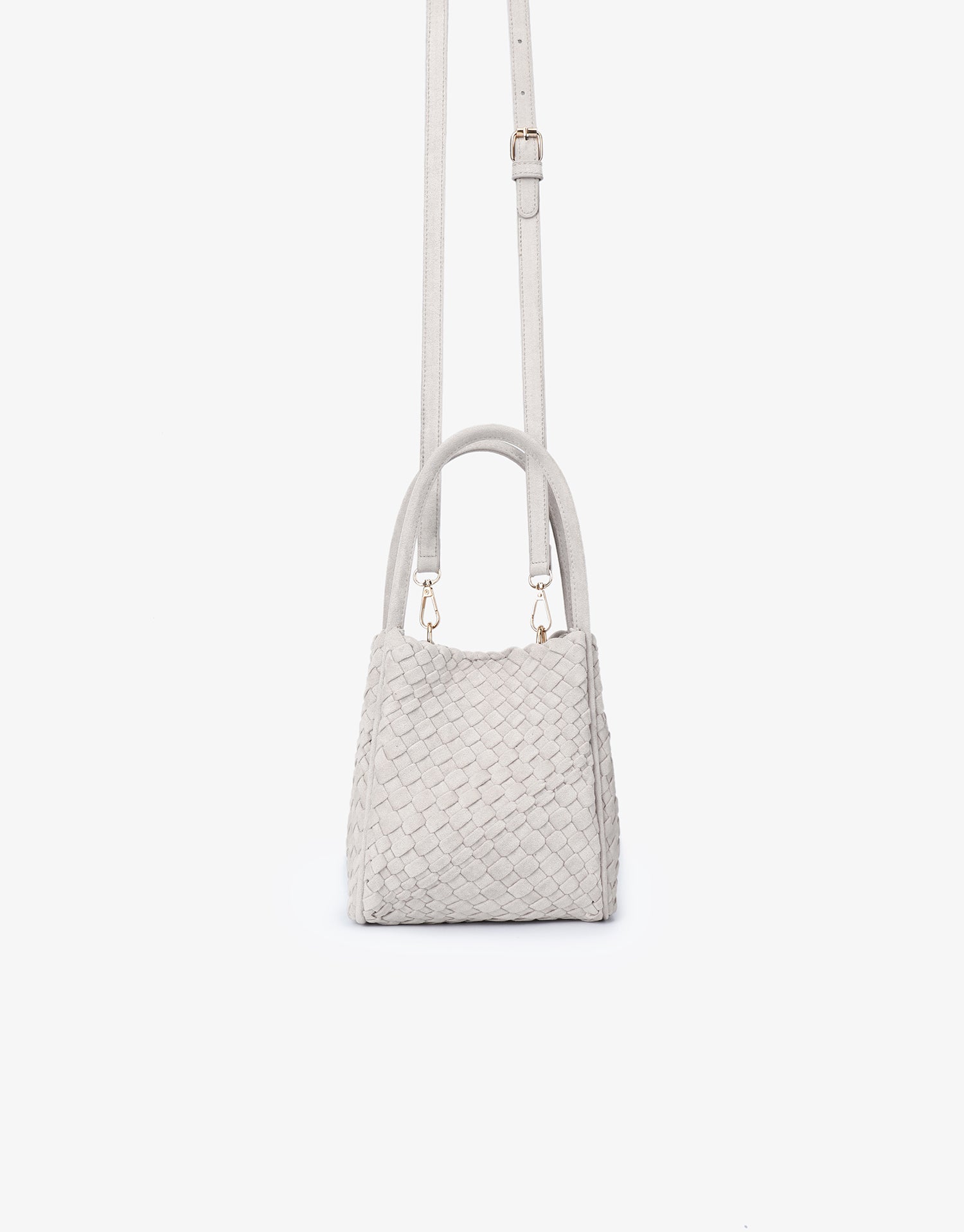 HOLLACE MINI TOTE WOVEN FAUX SUEDE CREAM