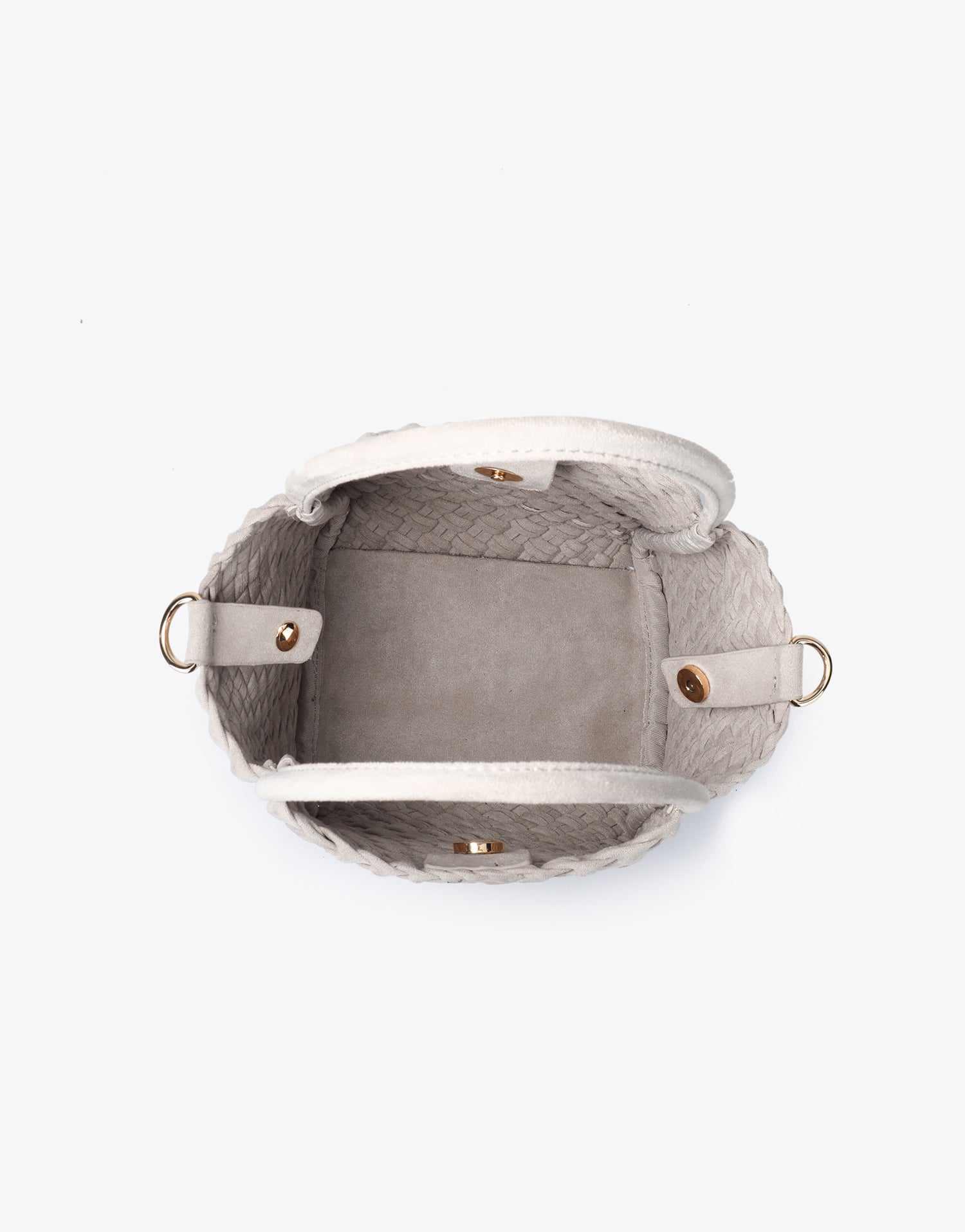 HOLLACE MINI TOTE WOVEN FAUX SUEDE CREAM