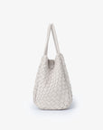 HOLLACE MINI TOTE WOVEN FAUX SUEDE CREAM
