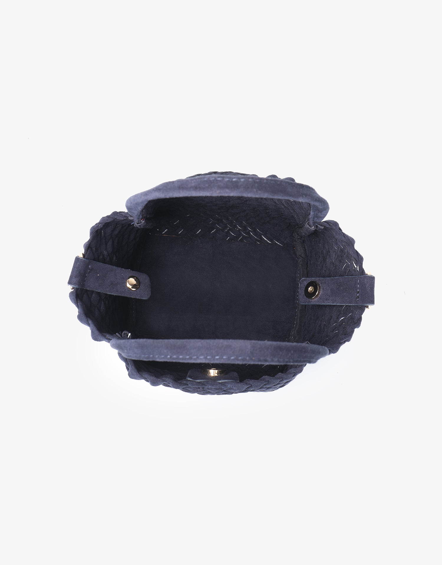 HOLLACE MINI TOTE WOVEN FAUX SUEDE NAVY