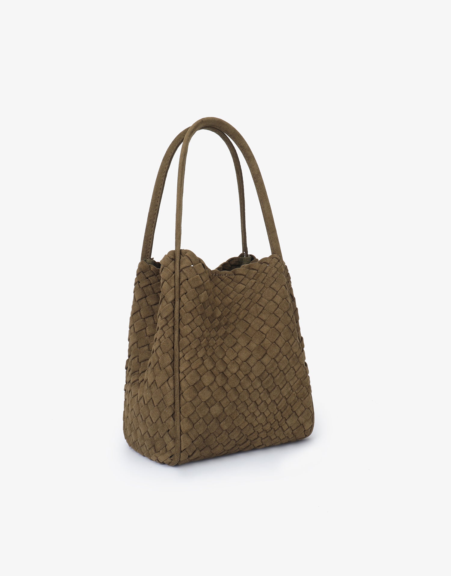 HOLLACE MINI TOTE WOVEN FAUX SUEDE OLIVE