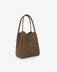 HOLLACE MINI TOTE WOVEN FAUX SUEDE OLIVE