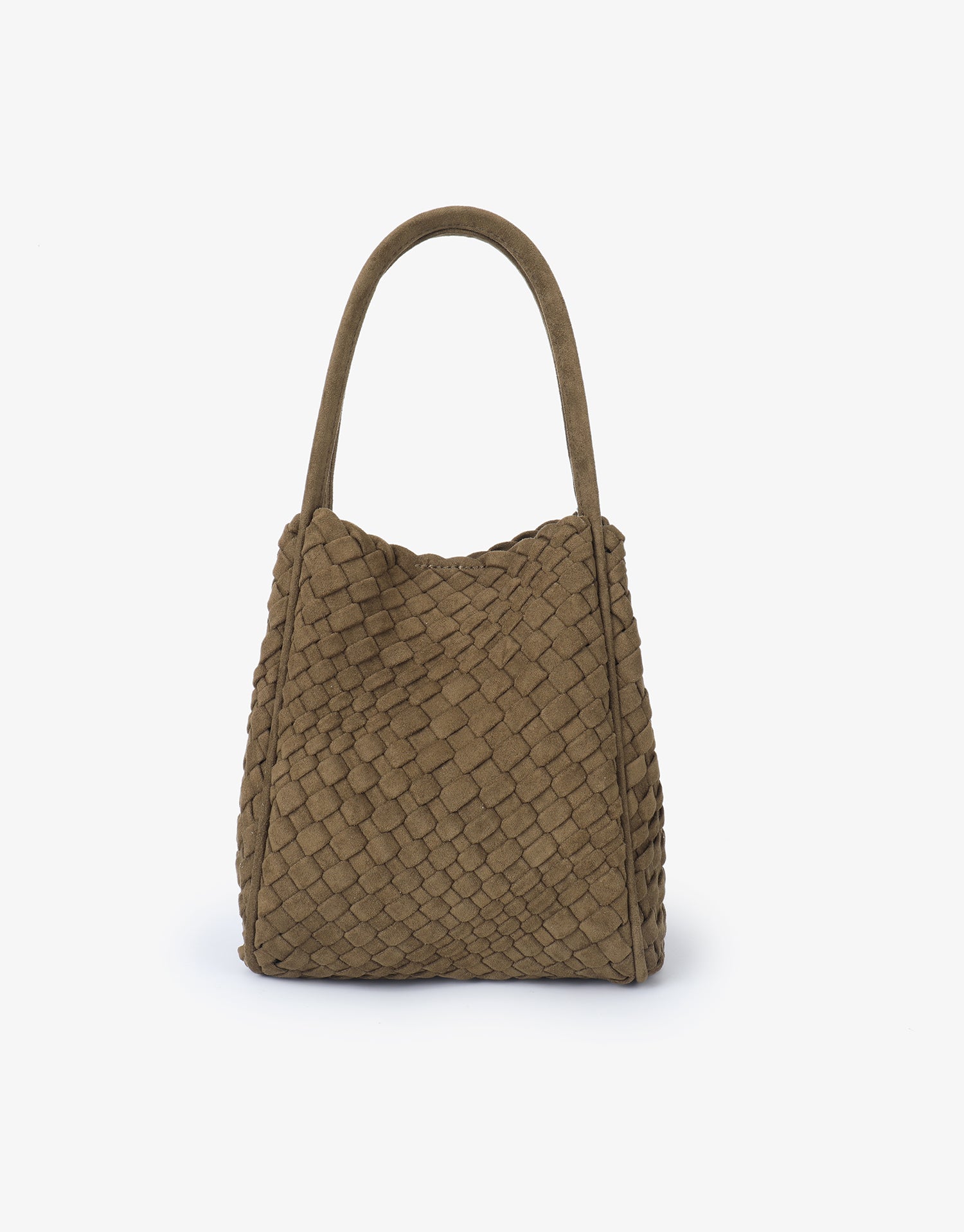 HOLLACE MINI TOTE WOVEN FAUX SUEDE OLIVE