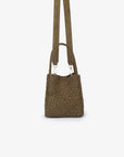 HOLLACE MINI TOTE WOVEN FAUX SUEDE OLIVE